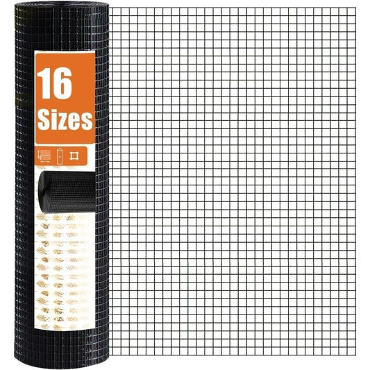 POPULAR.Black Hardware Cloth 1/2 inch 48 x 100 Ft 19-Gauge, Vinyl Coated Wire Mesh Roll, Chicken Wire Fencing, Garden Fen
