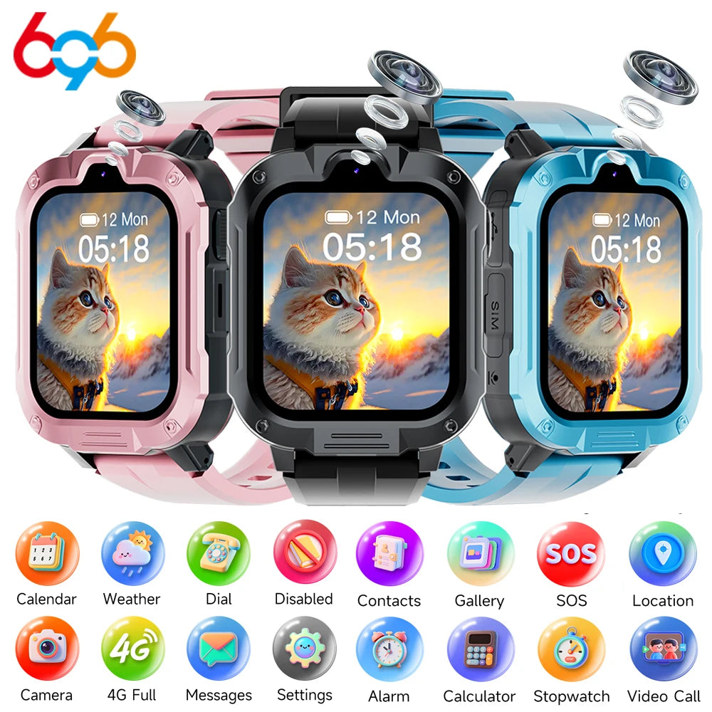 4G Children's Smartwatch With GPS Positioning Kids AGPS LBS WiFi SOS Dual Camera Smart WatchWaterproof Music Parental Guardian