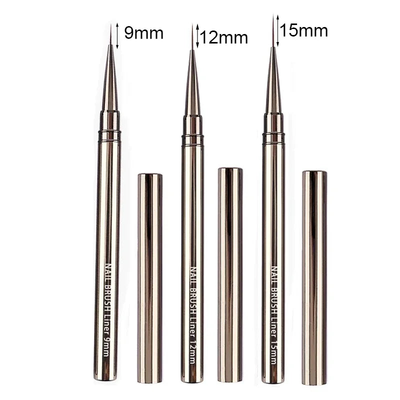 Professional Nail Art Liner Brushes Set Nail Art Design Brush Stripe Nail Line Brush Thin Long Lines UV Gel Painting Pen Carved