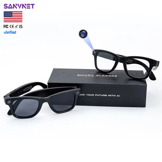 Consumer Electronics Smart Electronics Smart Glasses US Stock 2026 GS4 MAX Smart Glasses Dual Lenses 8MP 1080p Video with Camera Sunglasses AI Translation Smart Glasses Music Player