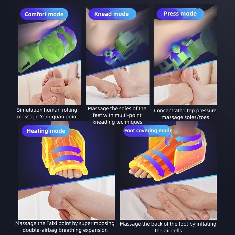 Electric Foot Massage Machine Fully automatic Shiatsu Kneading Heating Household Negative Ion Airbag Fully Wrapped Foot Massager
