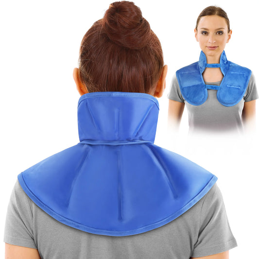 Ice Pack for Neck Shoulder, Reusable Cold Neck Wrap for Pain Relief, Flexible Gel Pack Straps, Cold Compress Therapy for Injurie