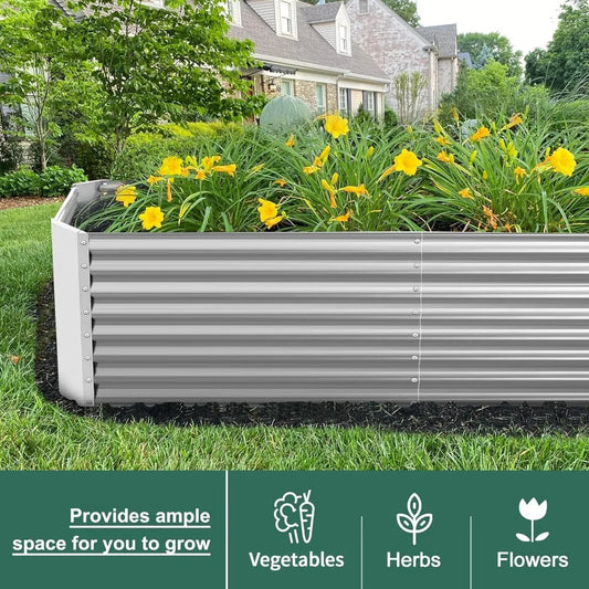 8×4×2 ft Galvanized Raised Garden Bed Kit, Planter Raised Garden Boxes Outdoor, Large Metal Raised Garden Beds for Vegetables.