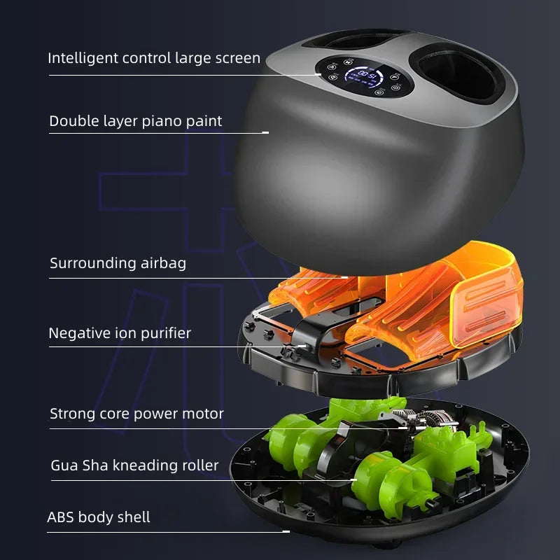 Electric Foot Massage Machine Fully automatic Shiatsu Kneading Heating Household Negative Ion Airbag Fully Wrapped Foot Massager