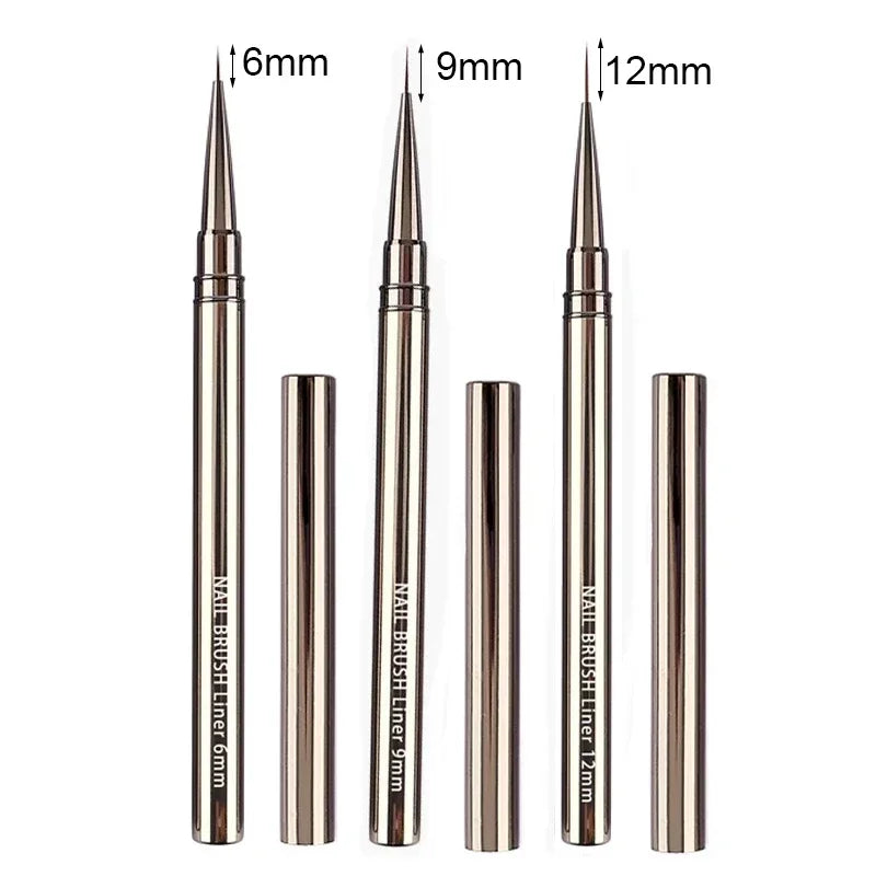 Professional Nail Art Liner Brushes Set Nail Art Design Brush Stripe Nail Line Brush Thin Long Lines UV Gel Painting Pen Carved