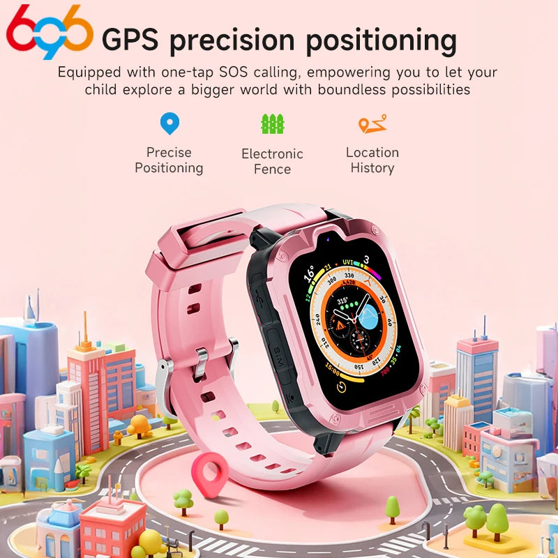 4G Children's Smartwatch With GPS Positioning Kids AGPS LBS WiFi SOS Dual Camera Smart WatchWaterproof Music Parental Guardian