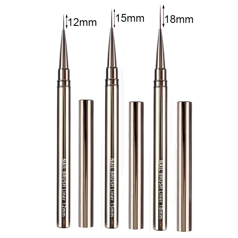 Professional Nail Art Liner Brushes Set Nail Art Design Brush Stripe Nail Line Brush Thin Long Lines UV Gel Painting Pen Carved