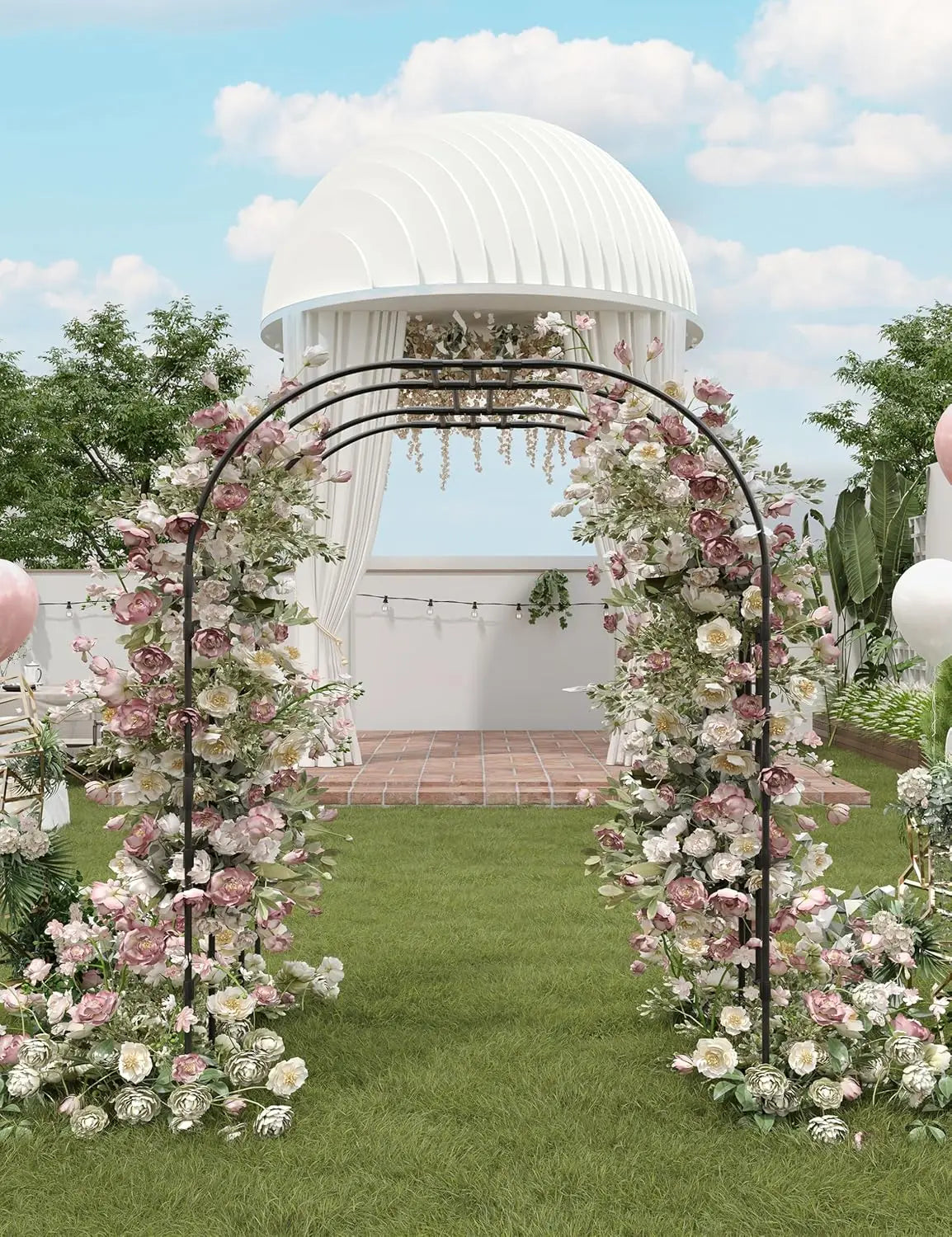 Garden Trellis for Climbing Plants, Metal , Perfect for Weddings, Gazebos, and Outdoor Decor, for Lawn, Party，Easy Assembly