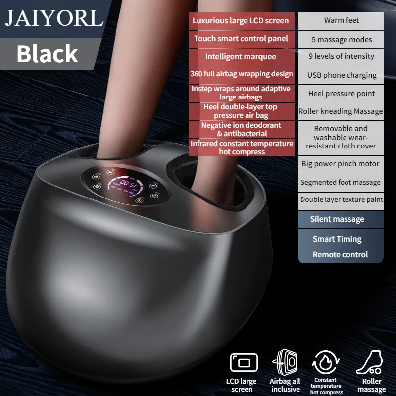 Electric Foot Massage Machine Fully automatic Shiatsu Kneading Heating Household Negative Ion Airbag Fully Wrapped Foot Massager